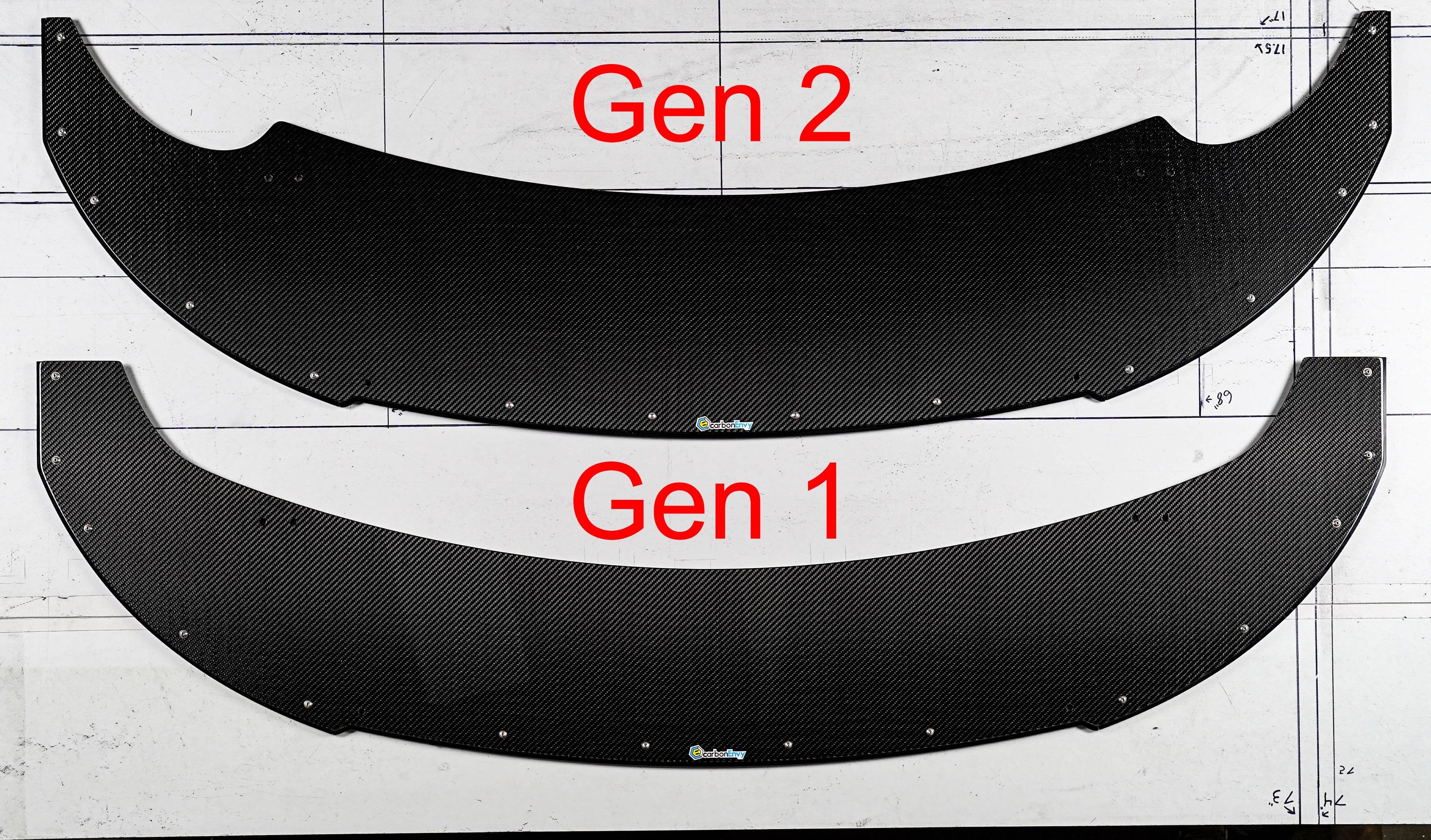 Gen 1 and Gen 2 front splitters